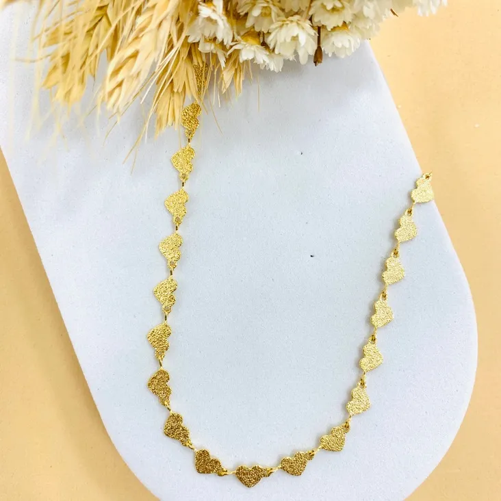 Choker corações diamantados