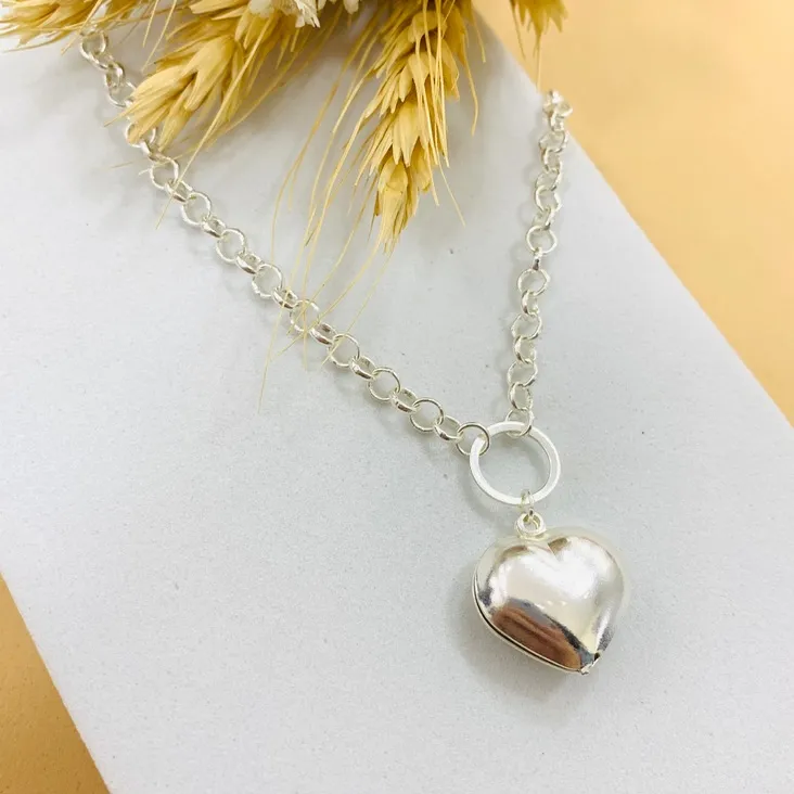 Choker elo português com coração