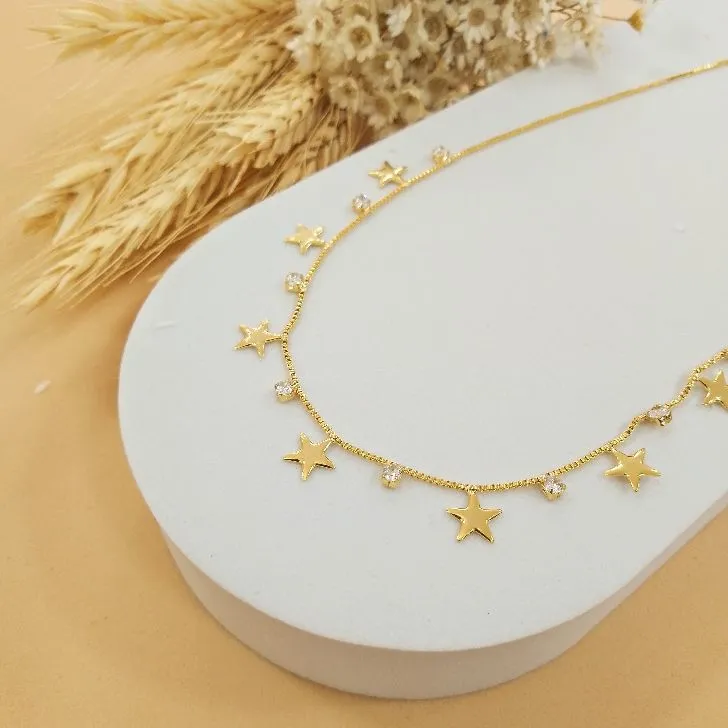 Choker estrelinhas com zircônias