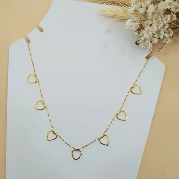 Choker veneziana com corações