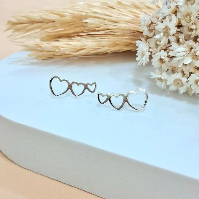 Ear cuff corações Vazados