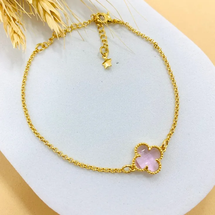 Pulseira 1 trevo rosê VC