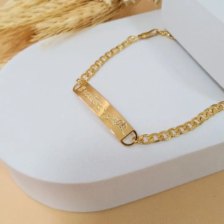 Pulseira chapa #eu sou fera  personalizada