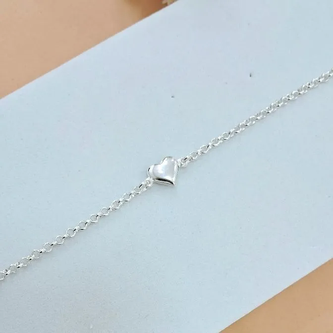 Pulseira coração liso
