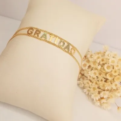Pulseira gratidão letras