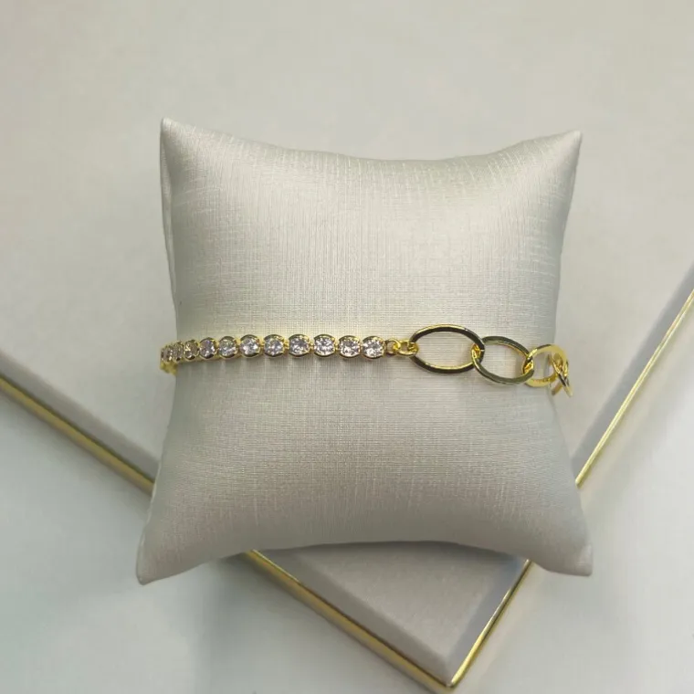 Pulseira luxo riviera com corrente elos grandes