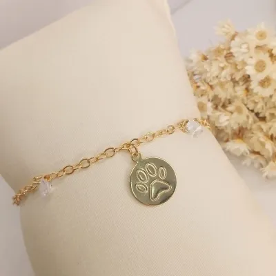 Pulseira mãe de pet com duas zircônias 