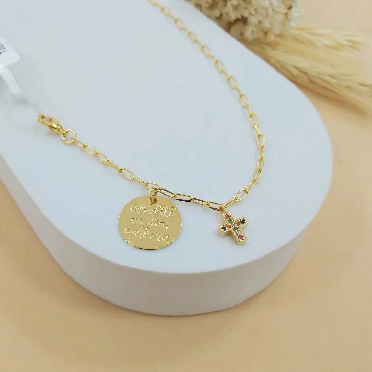Pulseira medalha acredite em dias melhores