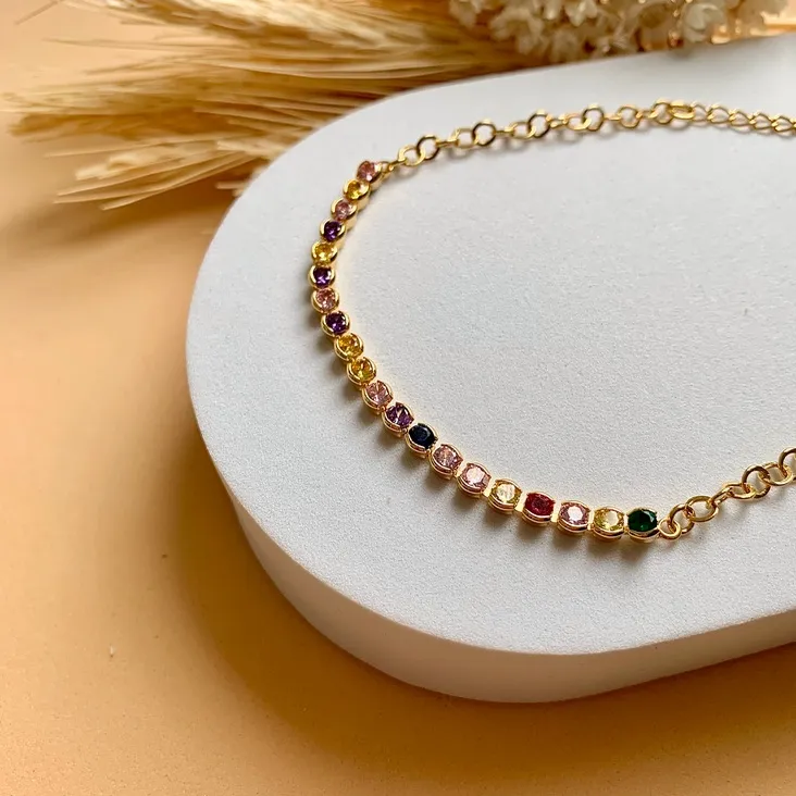 Pulseira riviera colors cravação italiana
