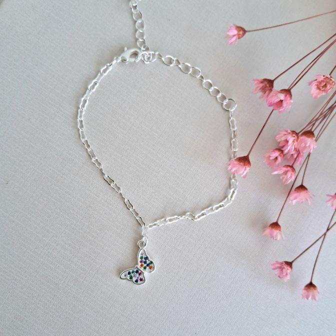 Pulseira com borboleta colors