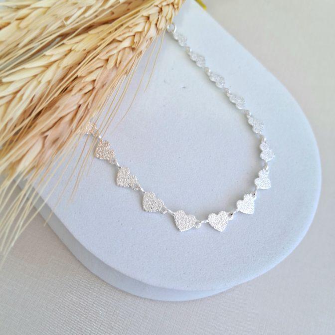 Pulseira corações diamantados