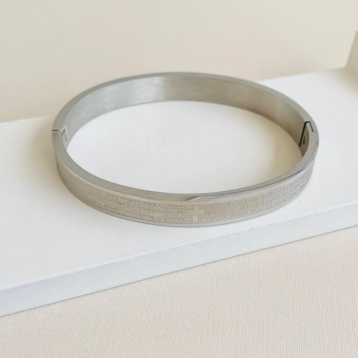 Bracelete Steel com Pai nosso