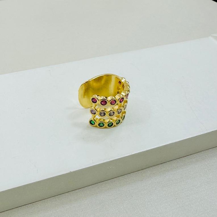 Piercing fake 3 linhas cravejadas colors