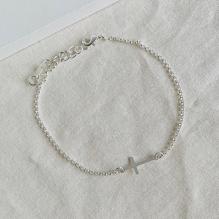 Pulseira Cruz Lisa dourada