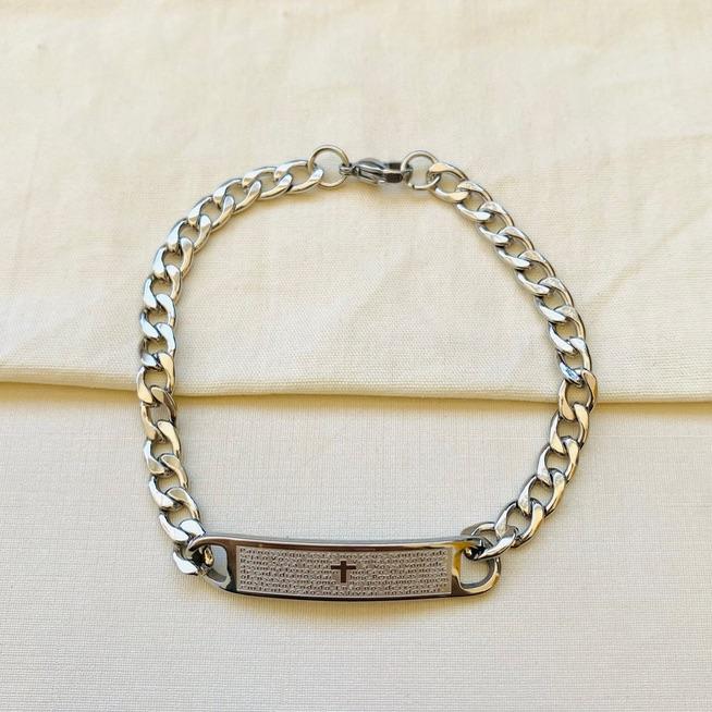 Pulseira Grumet com chapa Pai Nosso