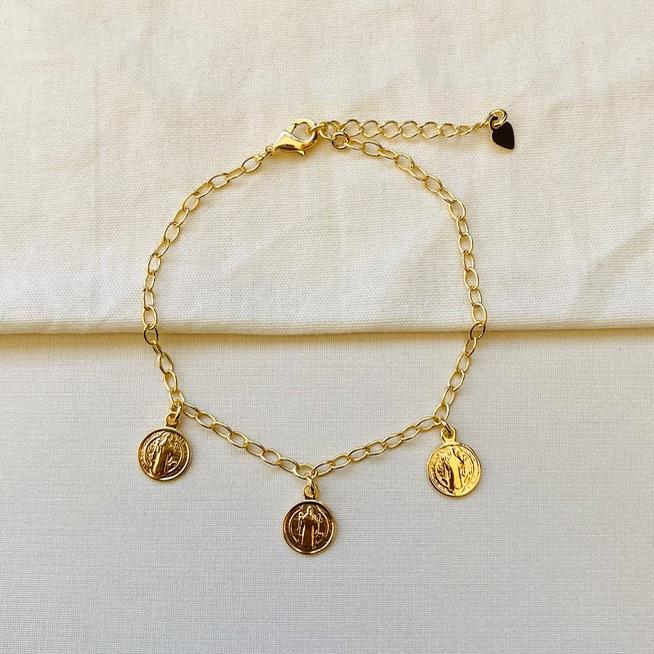 Pulseira São Bento mini medalha