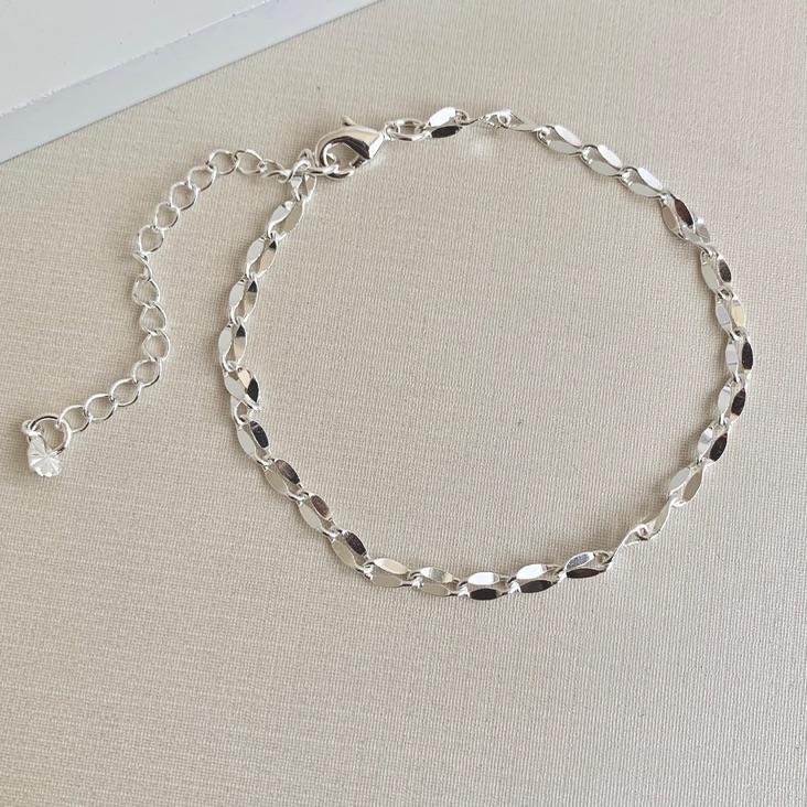 Pulseira elos finos prata