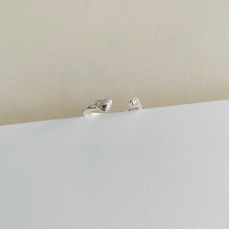 Anel coração e ponto de luz ajustavel