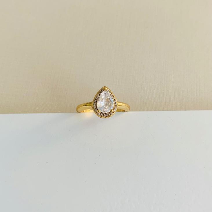 Anel gota zirconia