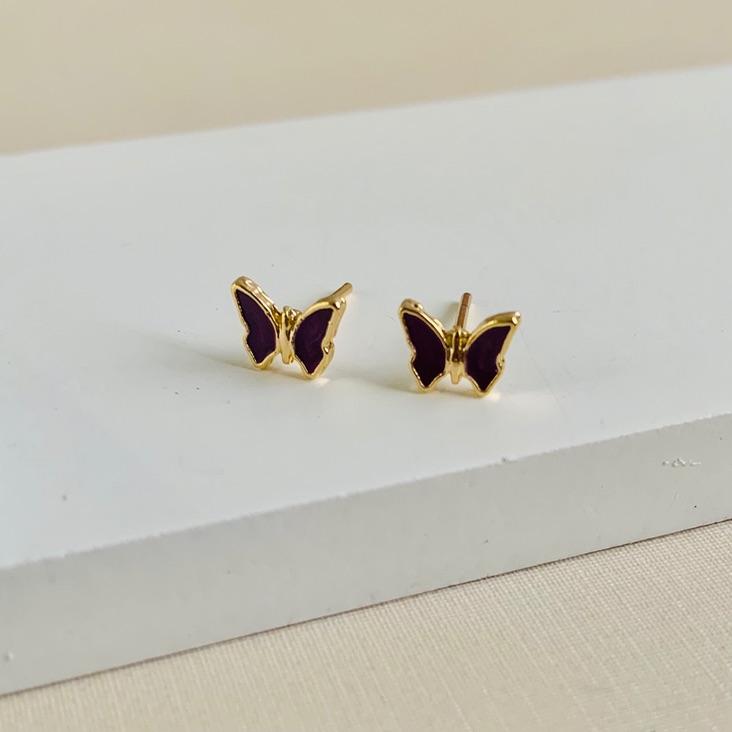 Brinco borboleta lilas