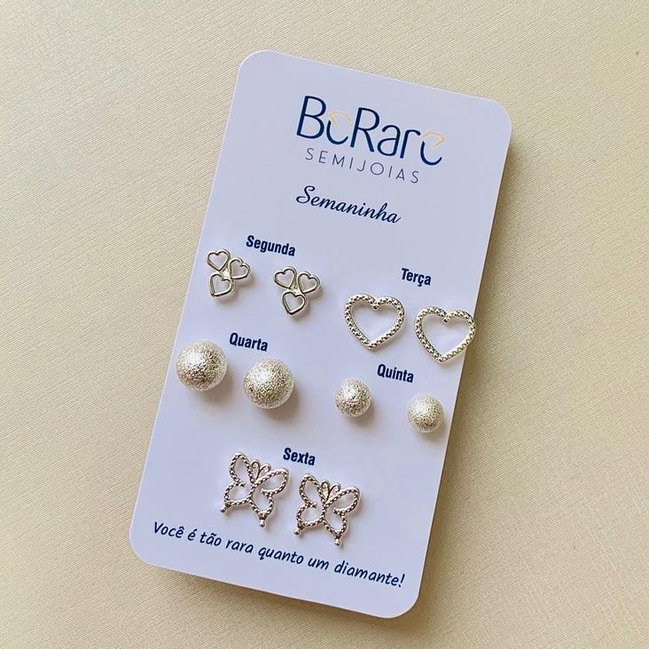 Semaninha livre amor - bolinha escovada, coração triplo, borboleta lisa e coração liso