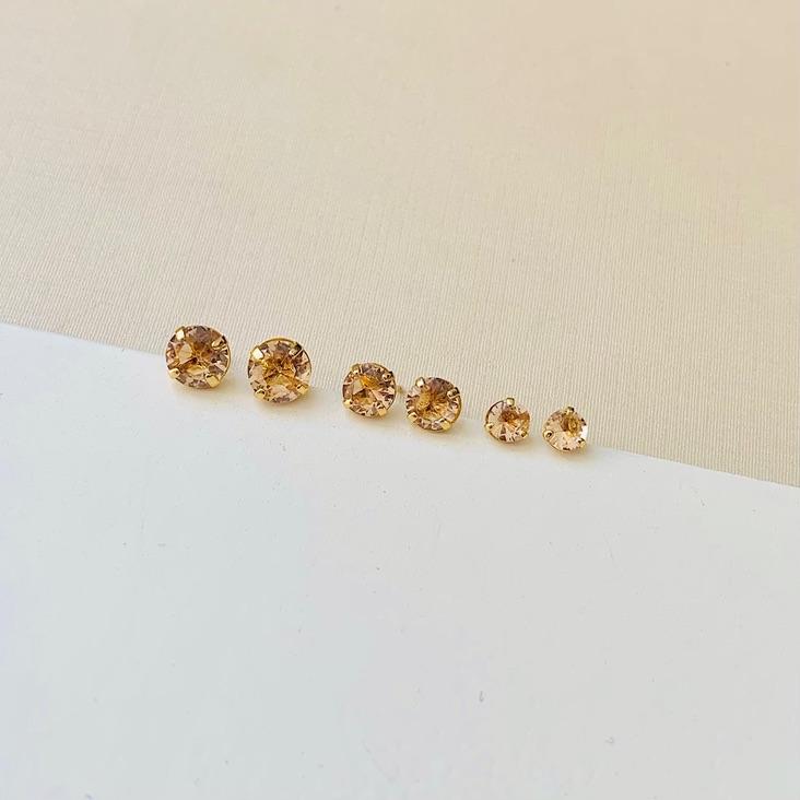 Trio de zircônia rosa delicado 