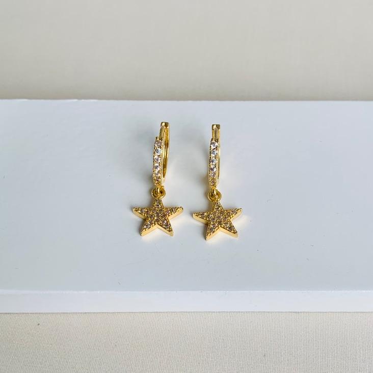 Argolinha estrela cravejada