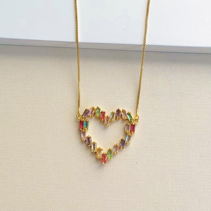 Colar Coração Sublime Colors
