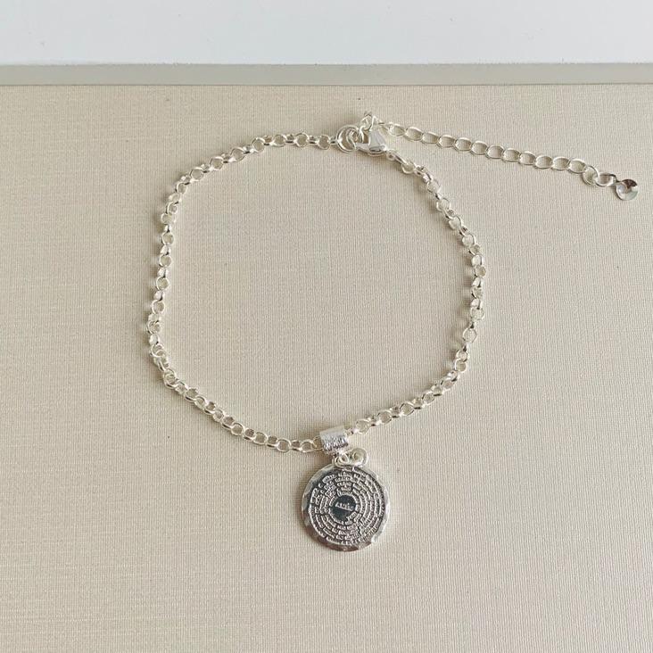 Pulseira elo português com medalha do pai nosso