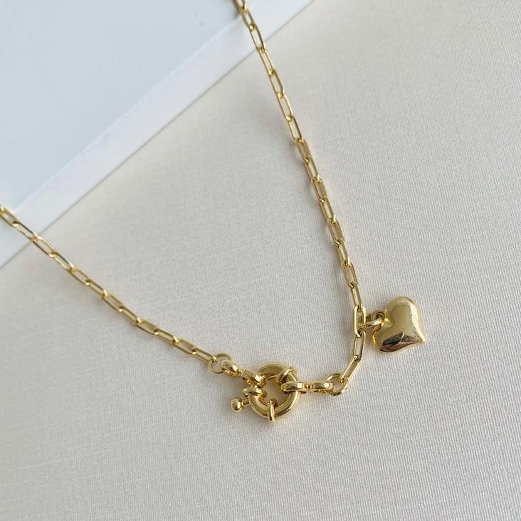 Choker cartier coração e fecho boia