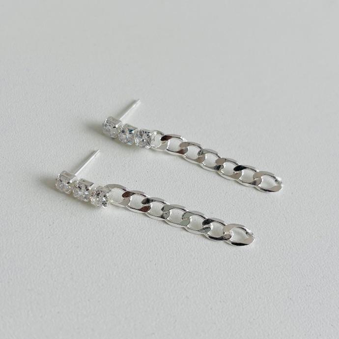 Brinco corrente com zirconia