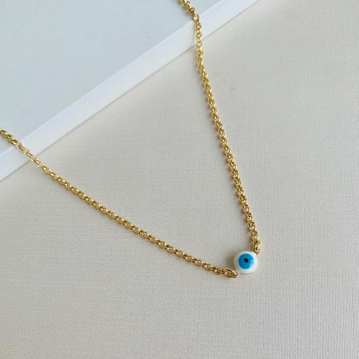 Choker olho grego - elo portugues mini