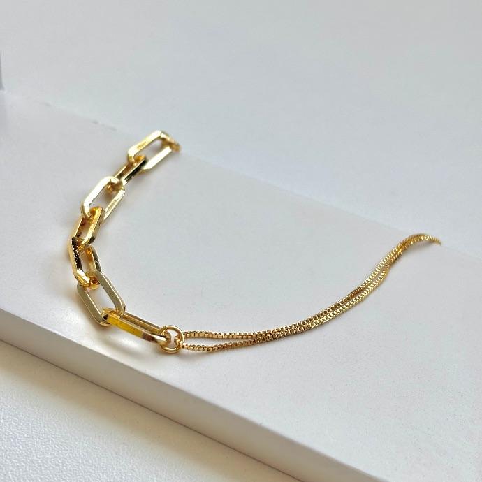 Pulseira meia cartier meia veneziana