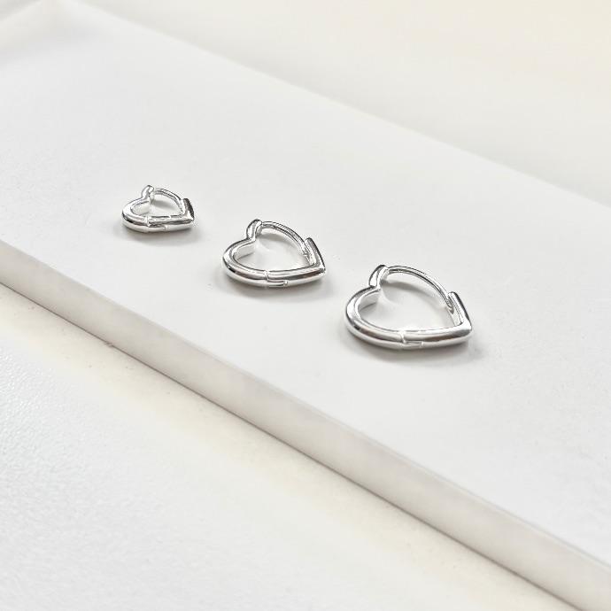 Trio argolinha coração delicado liso