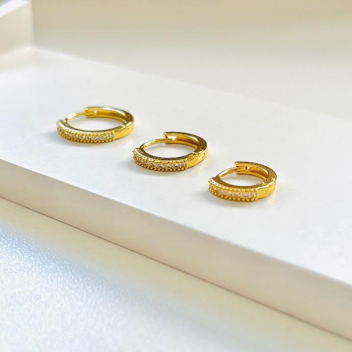 Trio argolinha cravejada 1 fila