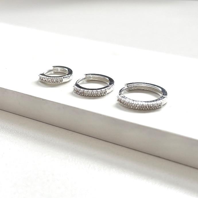 Trio argolinha cravejada 1 fila