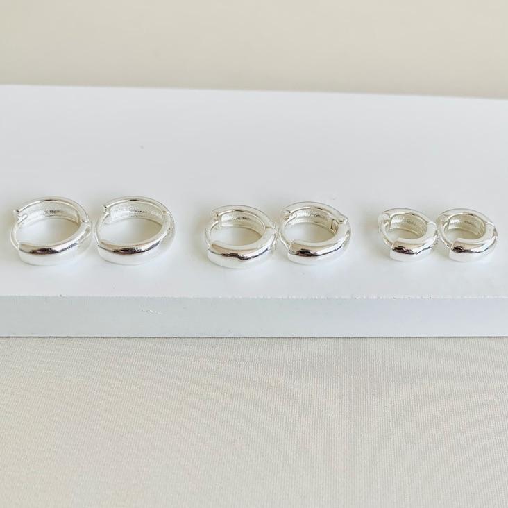 Trio argolinha sofisticação lisa