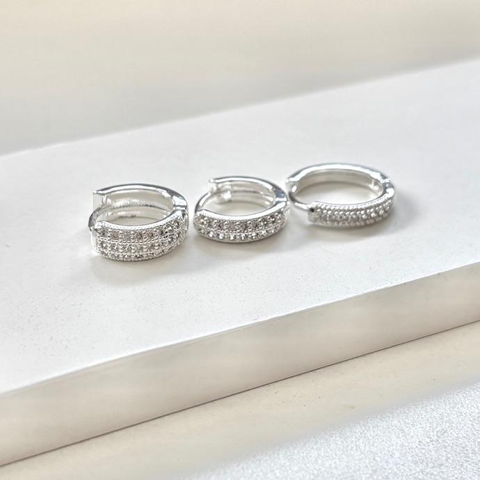 Trio argolinha sofisticada cravejada