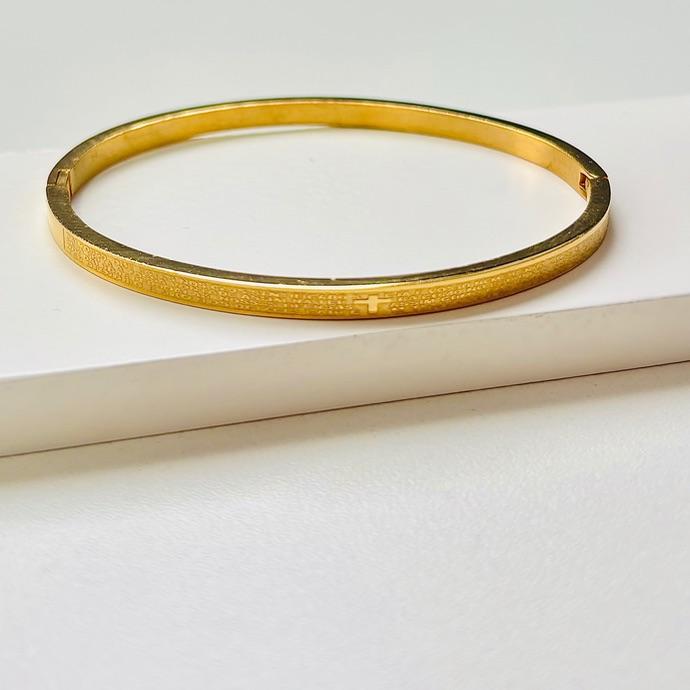 Bracelete Pai nosso Steel dourado