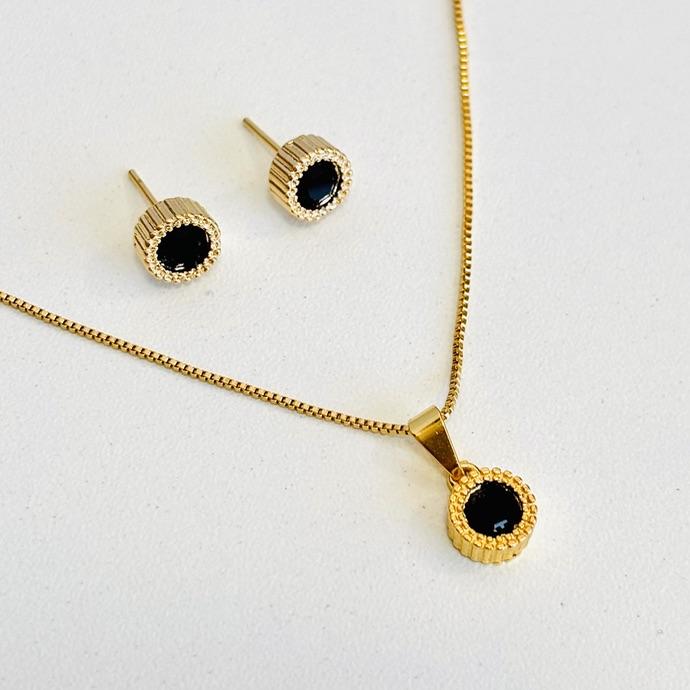 Conjunto zircônia preto