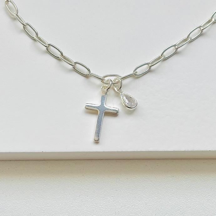 Pulseira cartier ponto de luz e cruz