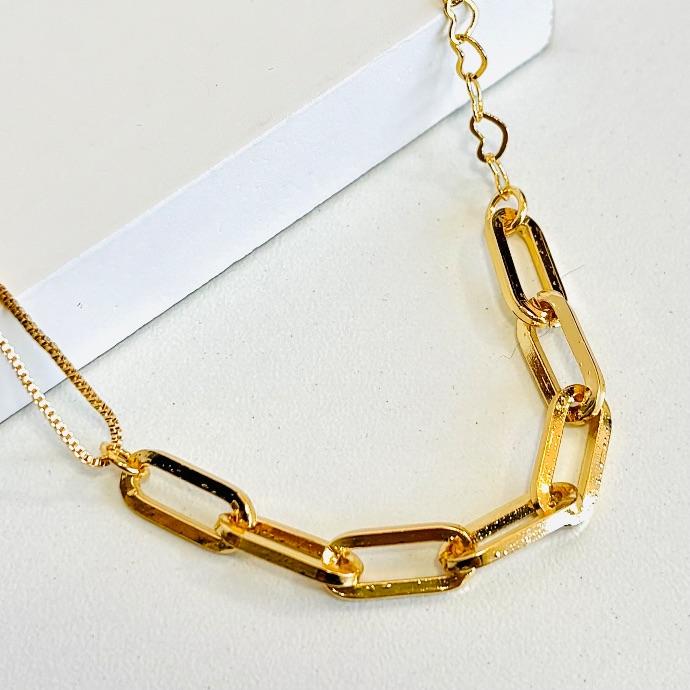 Pulseira meia cartier meia veneziana