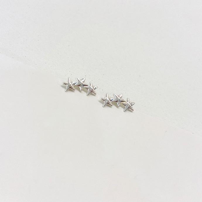 Brinco ear cuff 3 estrelas