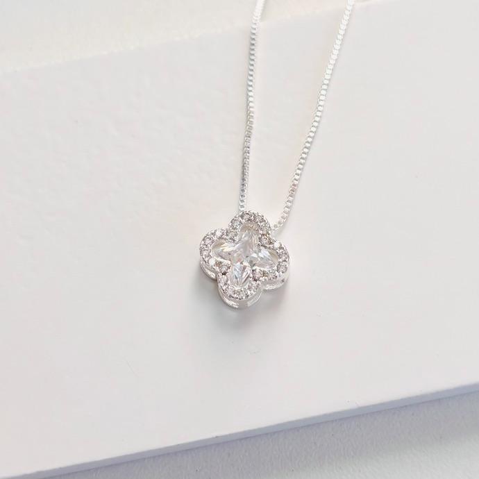 Conjunto lux trevo em zirconia