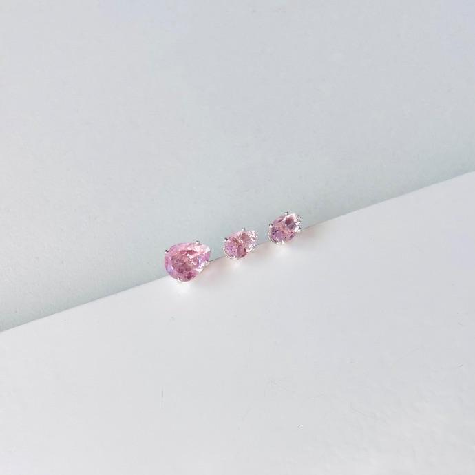 Trio gota rose prateada