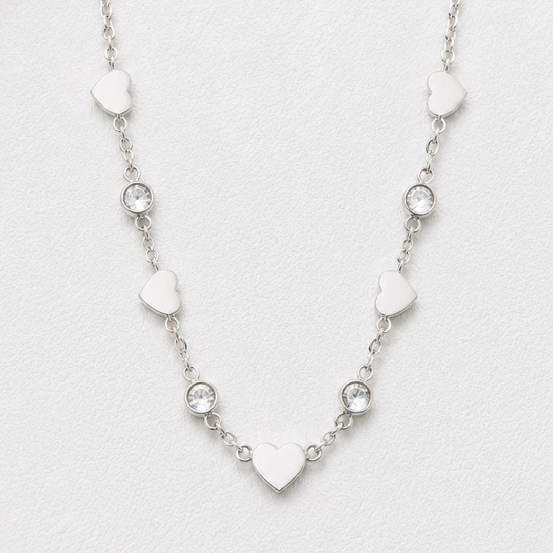Choker coração com zircônias