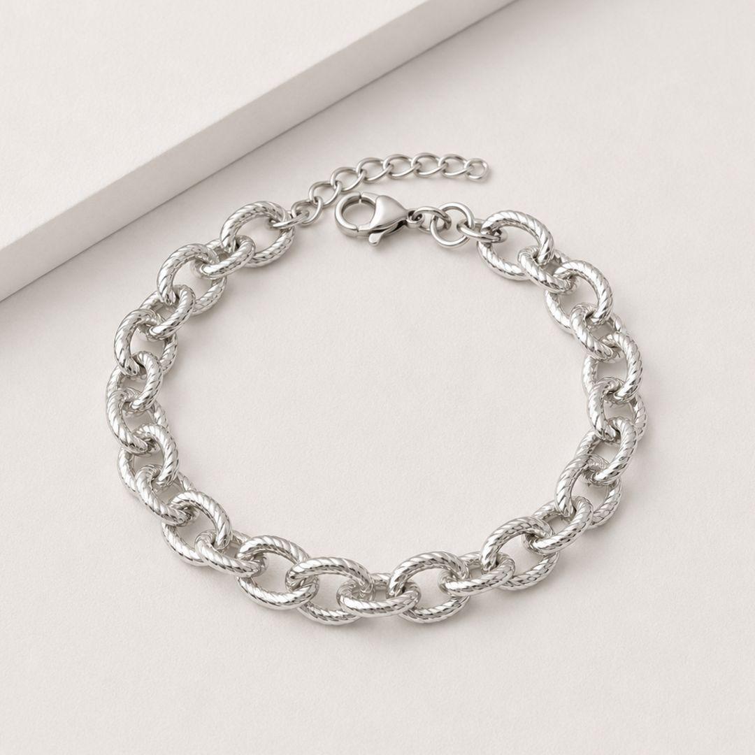 Pulseira elos redondos torcidos