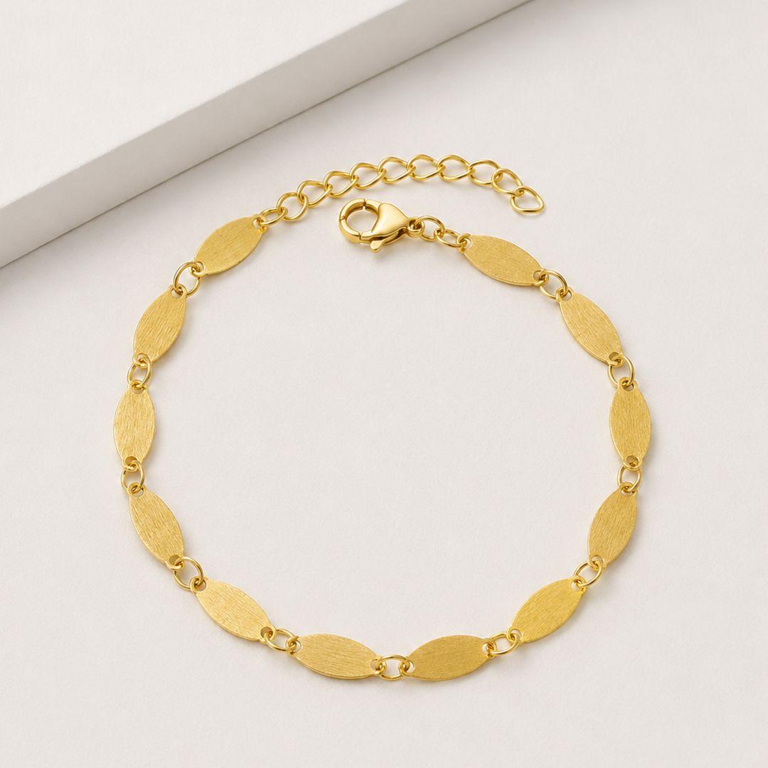 Pulseira Folhas Ovais Deitadas