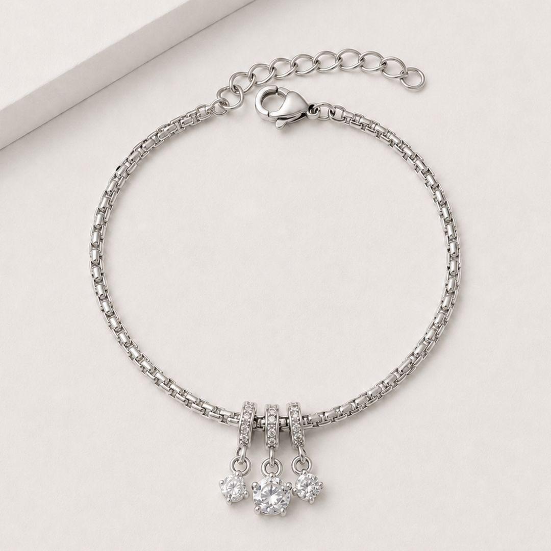 Pulseira pipoca tres zirconias