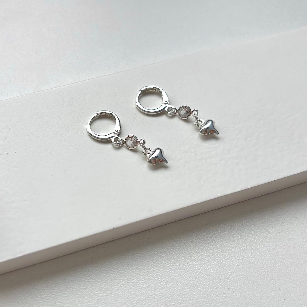 Argolinha coração liso e zirconia